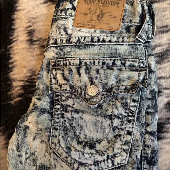 True Religion Black and White Denim Jeans - Picture 2 of 7